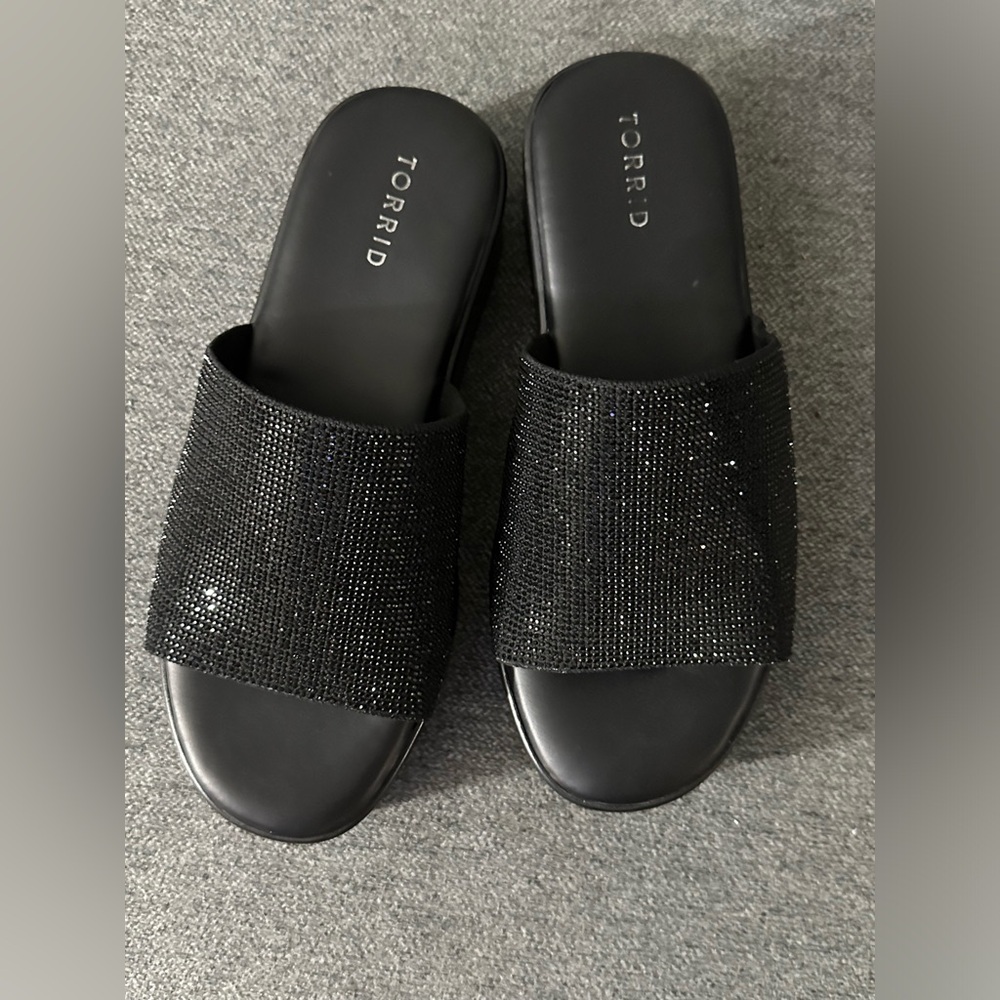 Torrid black sparkly sandals
